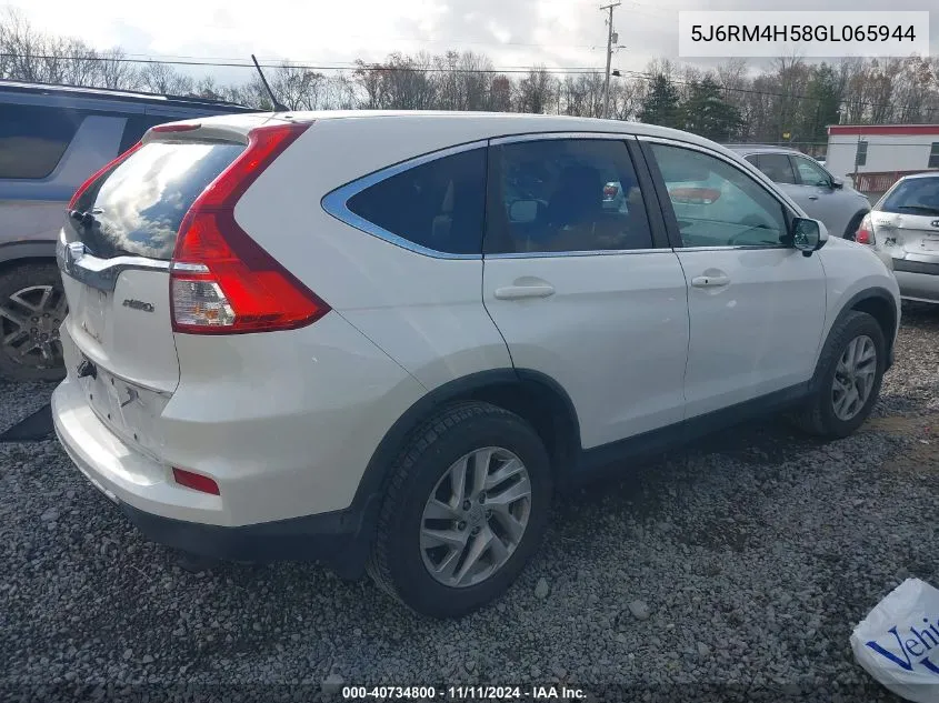 2016 Honda Cr-V Ex VIN: 5J6RM4H58GL065944 Lot: 40734800