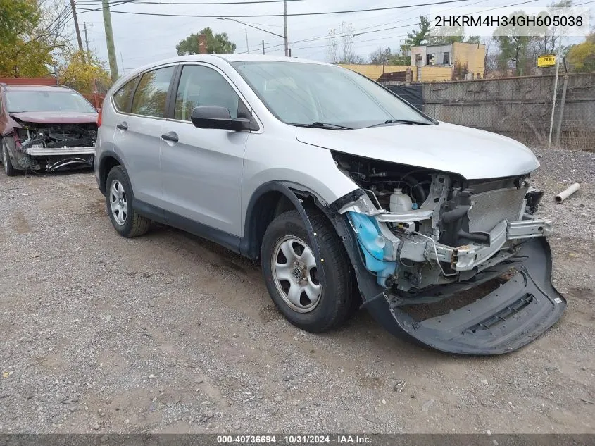 2016 Honda Cr-V Lx VIN: 2HKRM4H34GH605038 Lot: 40736694