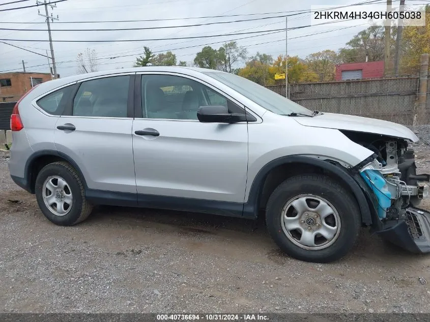 2016 Honda Cr-V Lx VIN: 2HKRM4H34GH605038 Lot: 40736694