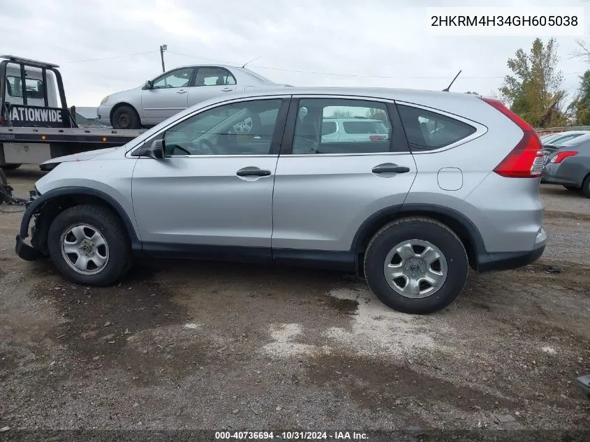 2016 Honda Cr-V Lx VIN: 2HKRM4H34GH605038 Lot: 40736694