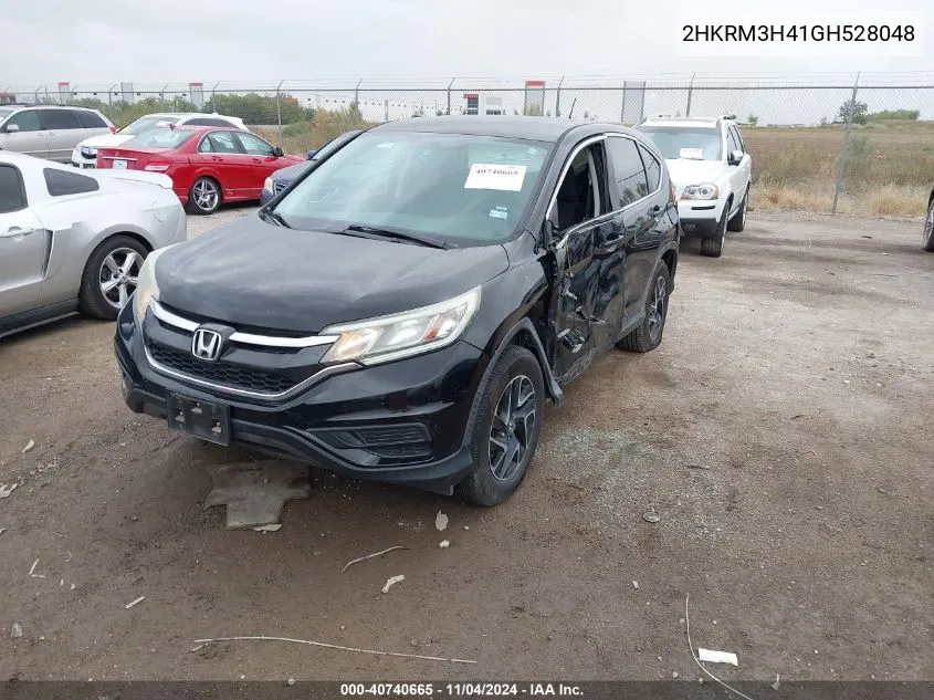 2016 Honda Cr-V Se VIN: 2HKRM3H41GH528048 Lot: 40740665