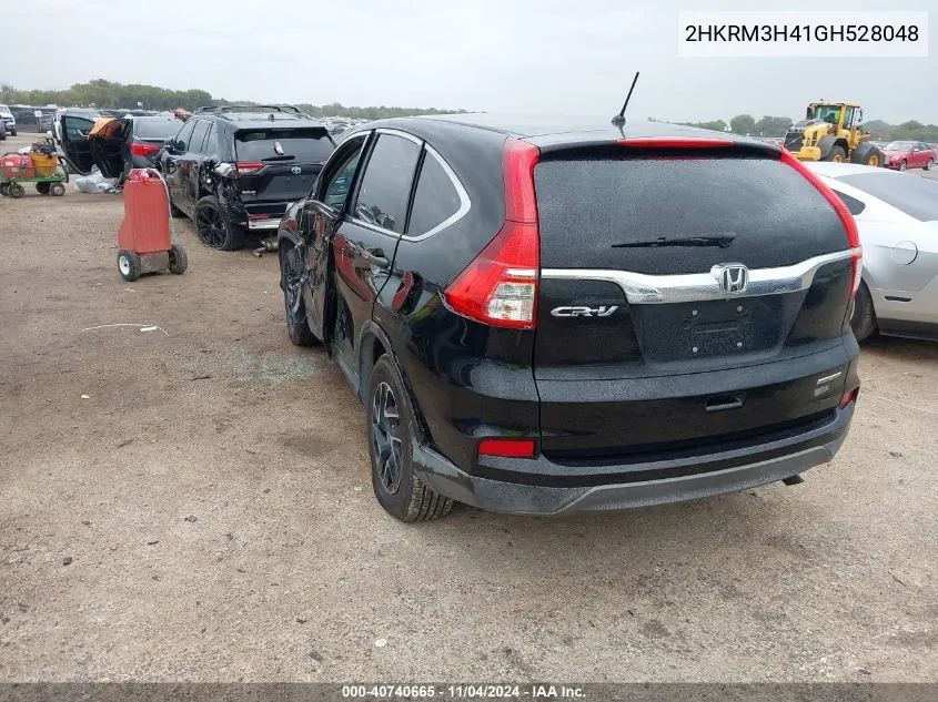 2016 Honda Cr-V Se VIN: 2HKRM3H41GH528048 Lot: 40740665