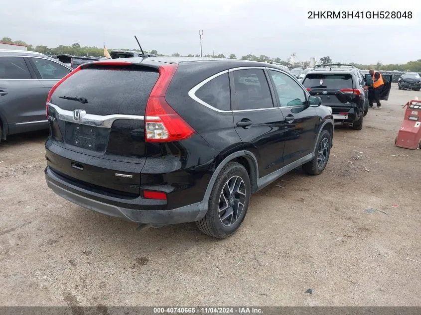 2016 Honda Cr-V Se VIN: 2HKRM3H41GH528048 Lot: 40740665