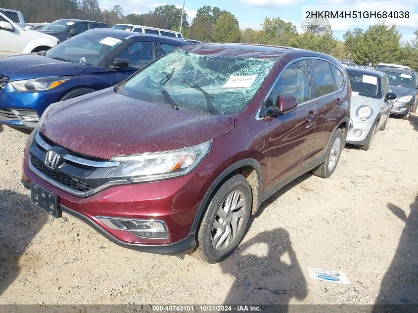 2016 Honda Cr-V Ex VIN: 2HKRM4H51GH684038 Lot: 40743101