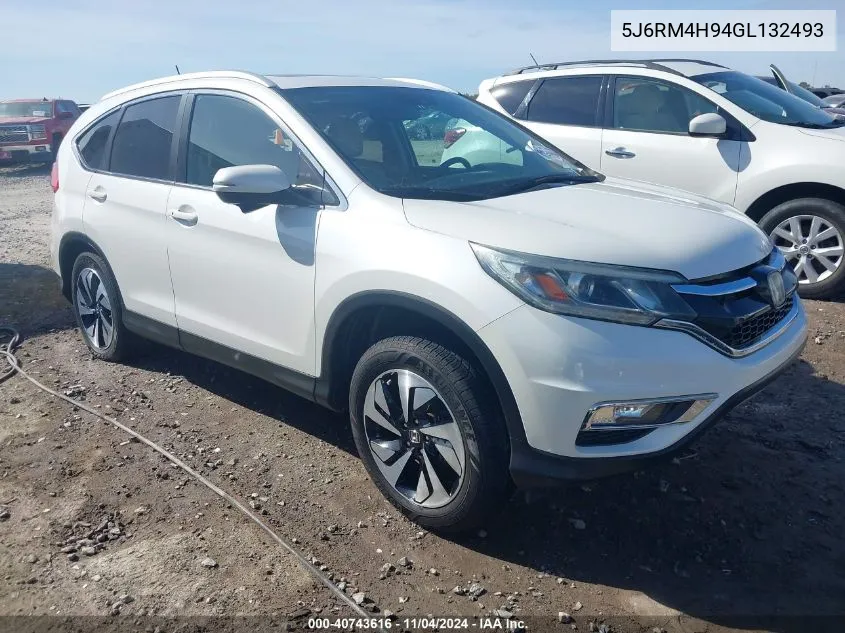 2016 Honda Cr-V Touring VIN: 5J6RM4H94GL132493 Lot: 40743616