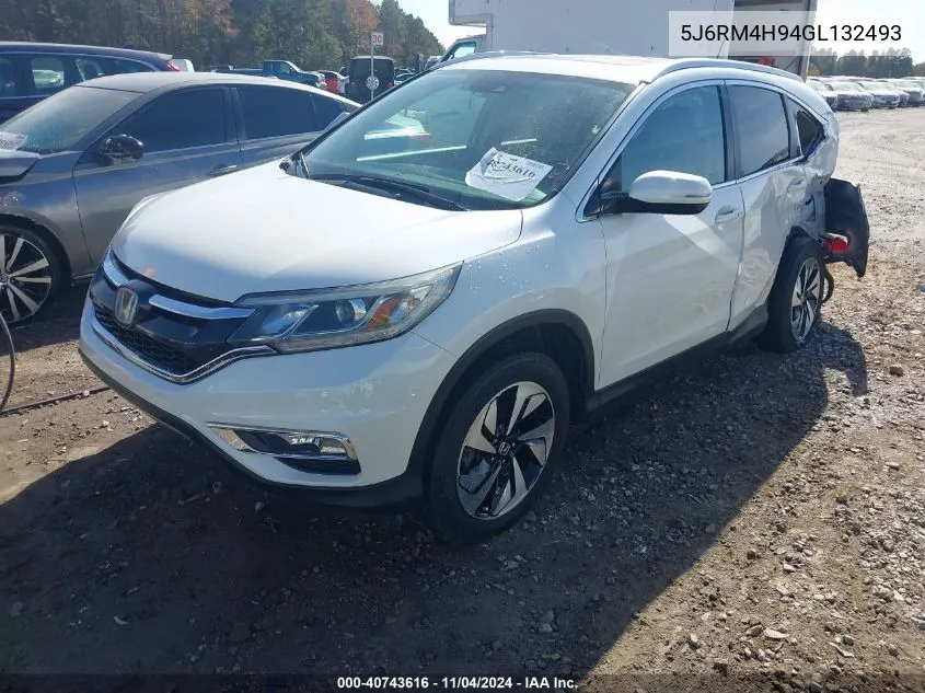 2016 Honda Cr-V Touring VIN: 5J6RM4H94GL132493 Lot: 40743616