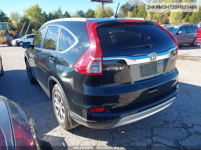 2HKRM3H72GH531485 2016 Honda Cr-V Ex-L