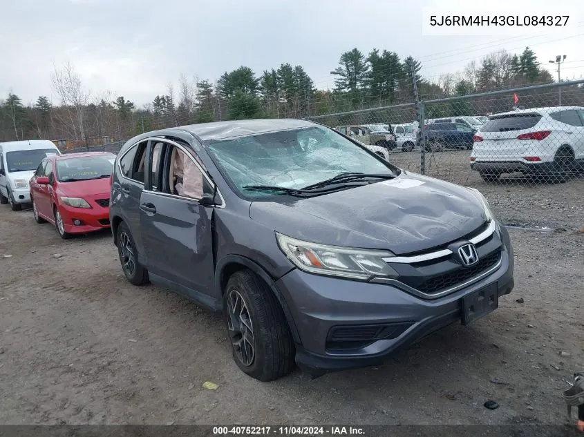 2016 Honda Cr-V Se VIN: 5J6RM4H43GL084327 Lot: 40752217