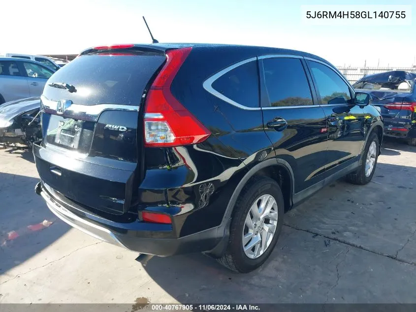 2016 Honda Cr-V Ex VIN: 5J6RM4H58GL140755 Lot: 40767905