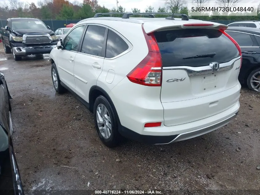 2016 Honda Cr-V Ex-L VIN: 5J6RM4H73GL048440 Lot: 40776224