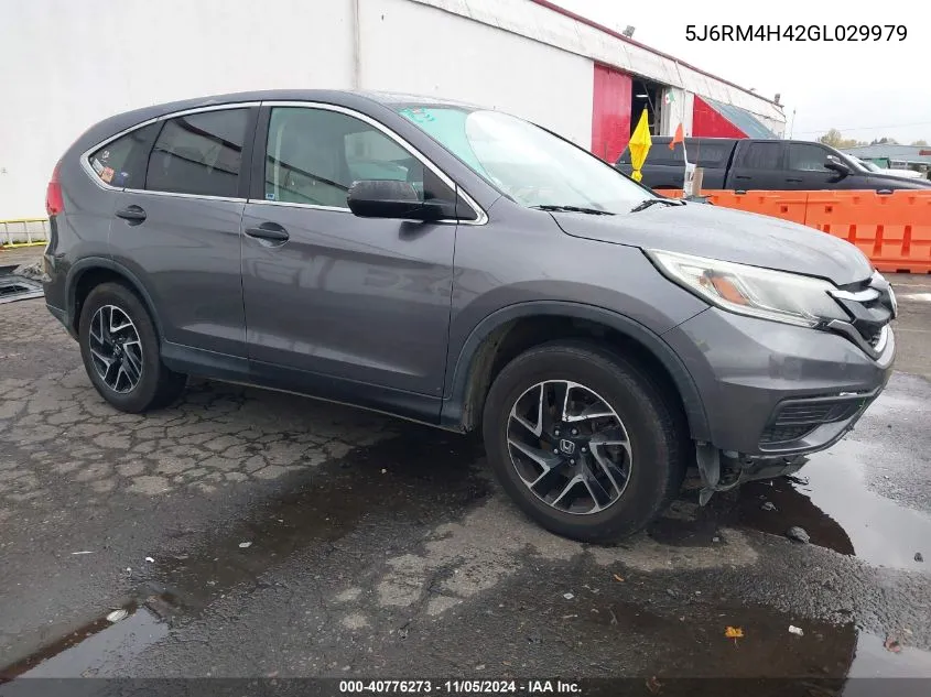 2016 Honda Cr-V Se VIN: 5J6RM4H42GL029979 Lot: 40776273