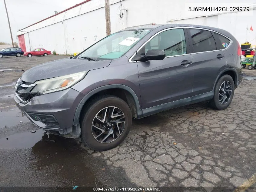 2016 Honda Cr-V Se VIN: 5J6RM4H42GL029979 Lot: 40776273