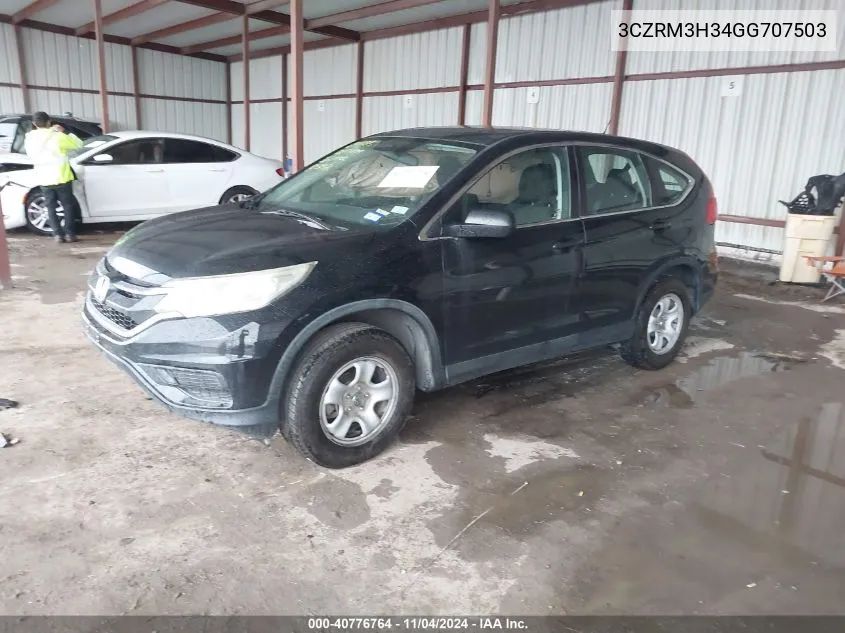 2016 Honda Cr-V Lx VIN: 3CZRM3H34GG707503 Lot: 40776764