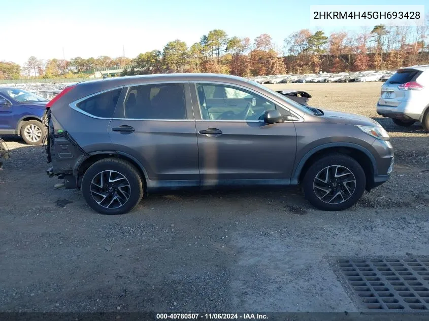 2016 Honda Cr-V Se VIN: 2HKRM4H45GH693428 Lot: 40780507