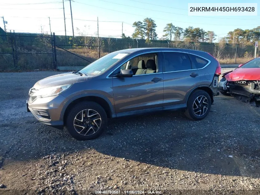 2016 Honda Cr-V Se VIN: 2HKRM4H45GH693428 Lot: 40780507