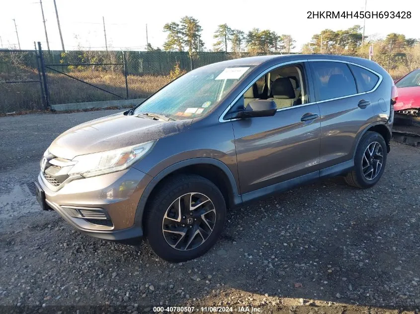 2016 Honda Cr-V Se VIN: 2HKRM4H45GH693428 Lot: 40780507