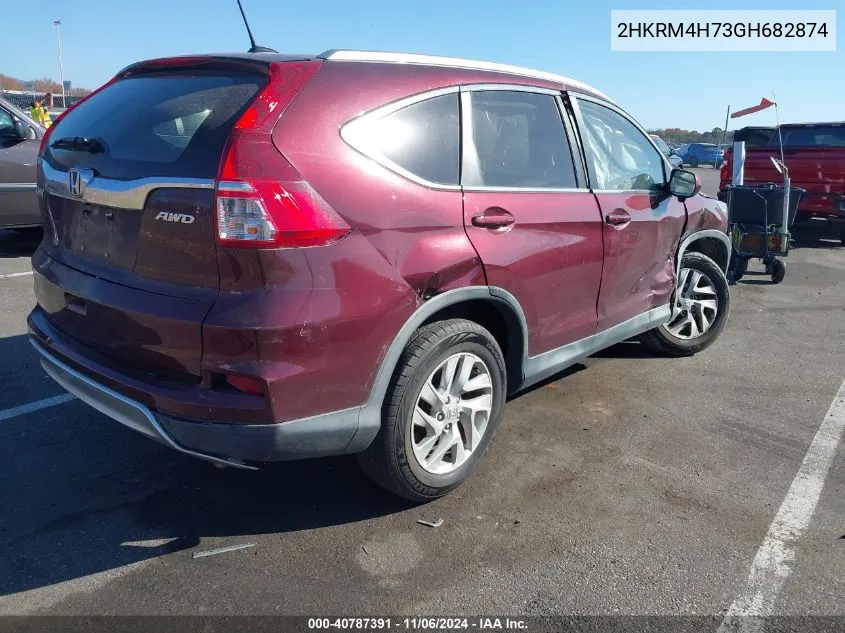 2016 Honda Cr-V Ex-L VIN: 2HKRM4H73GH682874 Lot: 40787391