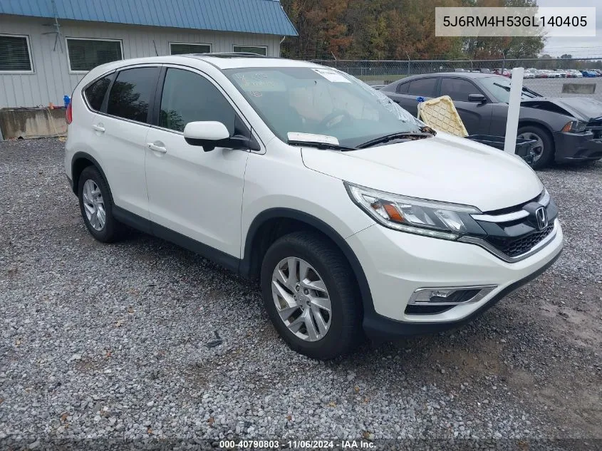 2016 Honda Cr-V Ex VIN: 5J6RM4H53GL140405 Lot: 40790803