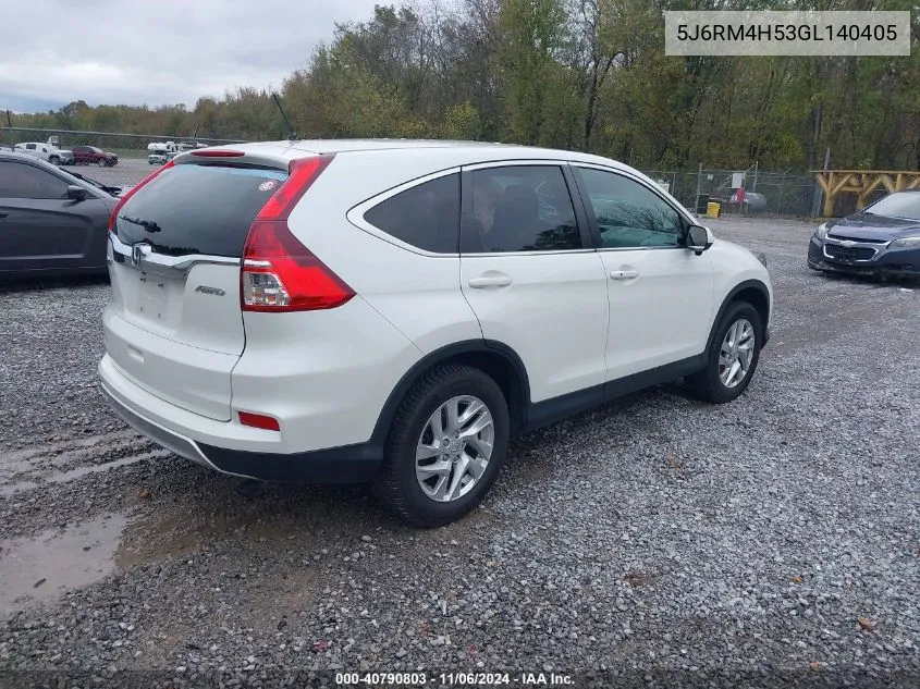 2016 Honda Cr-V Ex VIN: 5J6RM4H53GL140405 Lot: 40790803