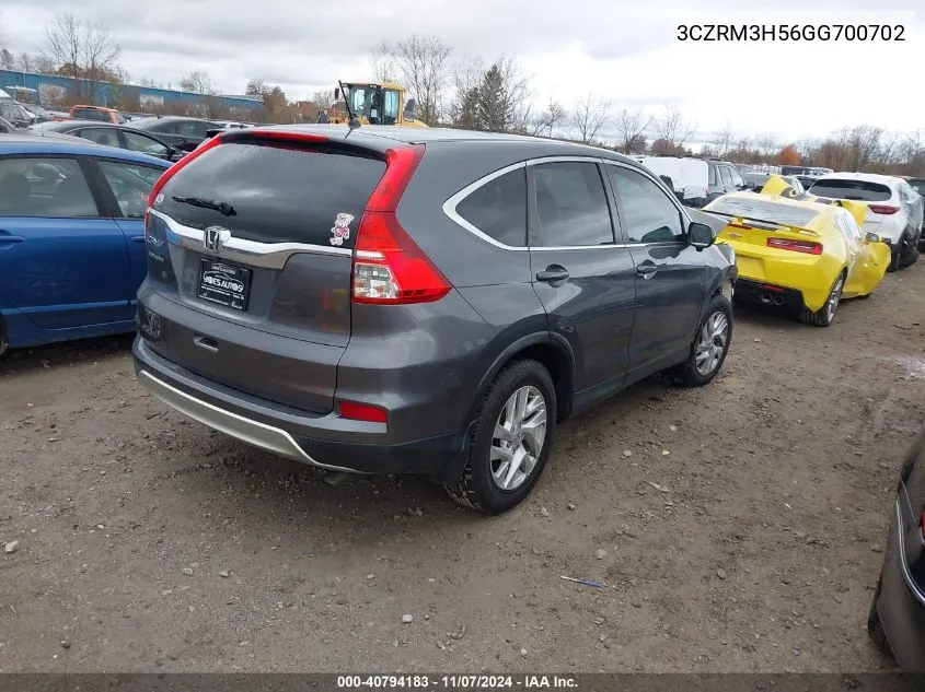 2016 Honda Cr-V Ex VIN: 3CZRM3H56GG700702 Lot: 40794183