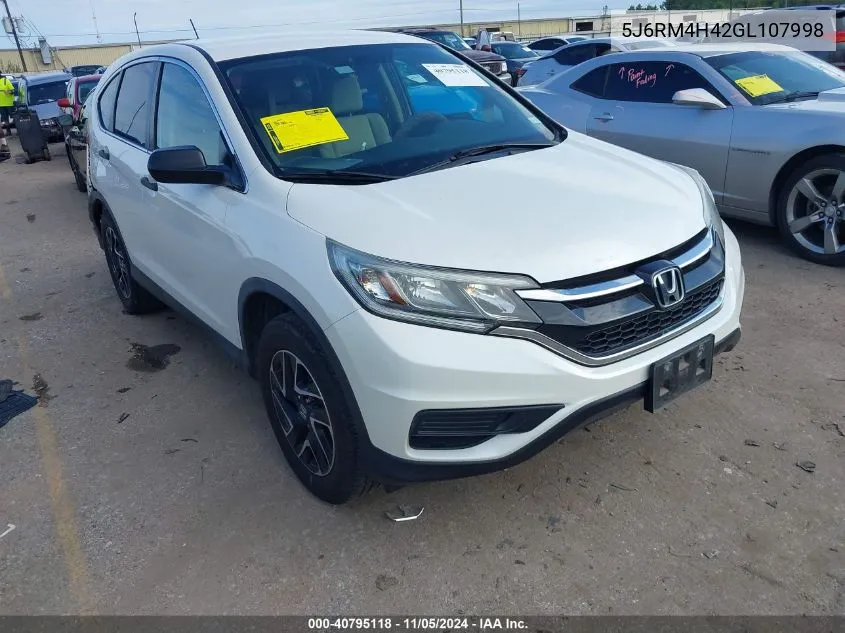 2016 Honda Cr-V Se VIN: 5J6RM4H42GL107998 Lot: 40795118