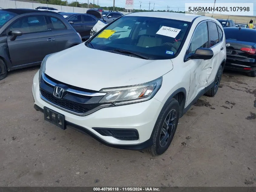 2016 Honda Cr-V Se VIN: 5J6RM4H42GL107998 Lot: 40795118