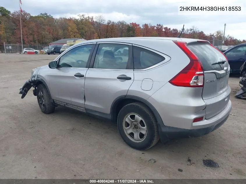 2016 Honda Cr-V Lx VIN: 2HKRM4H38GH618553 Lot: 40804248