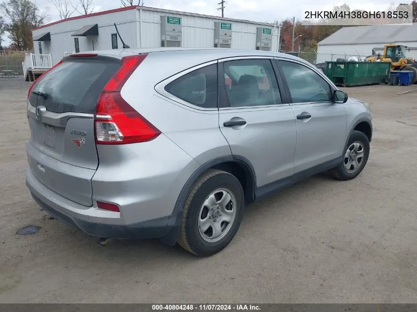 2016 Honda Cr-V Lx VIN: 2HKRM4H38GH618553 Lot: 40804248