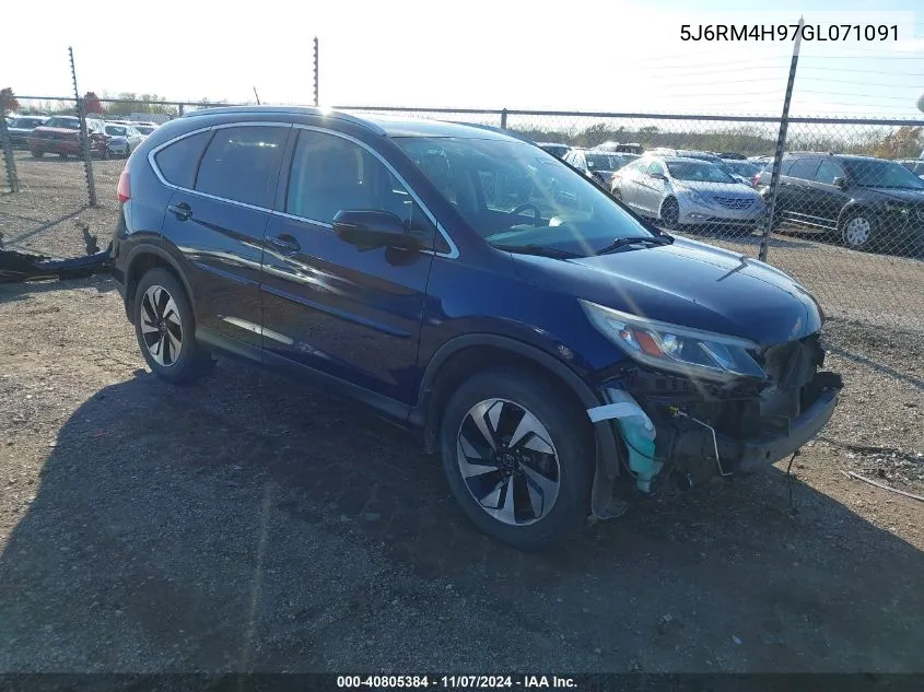 2016 Honda Cr-V Touring VIN: 5J6RM4H97GL071091 Lot: 40805384