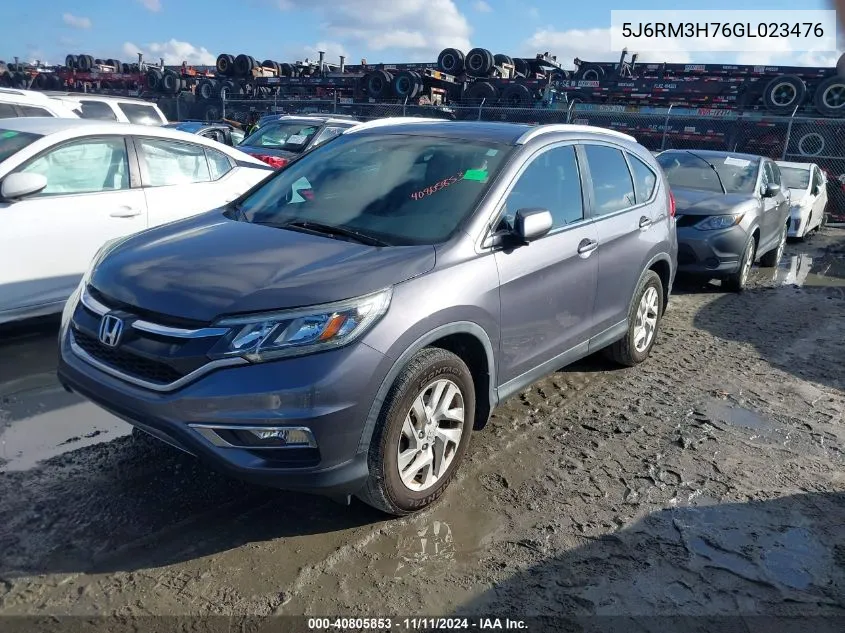 2016 Honda Cr-V Ex-L VIN: 5J6RM3H76GL023476 Lot: 40805853