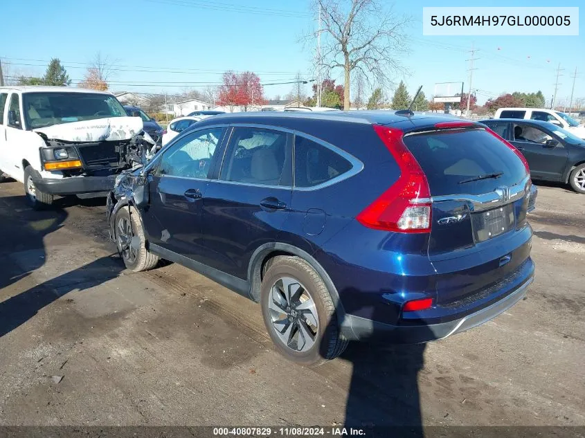 2016 Honda Cr-V Touring VIN: 5J6RM4H97GL000005 Lot: 40807829