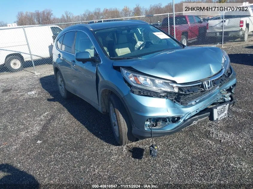 2016 Honda Cr-V Ex-L VIN: 2HKRM4H71GH707982 Lot: 40818847