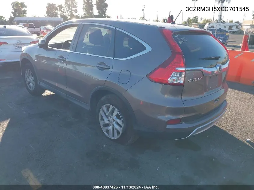 2016 Honda Cr-V Ex VIN: 3CZRM3H5XGG701545 Lot: 40837426