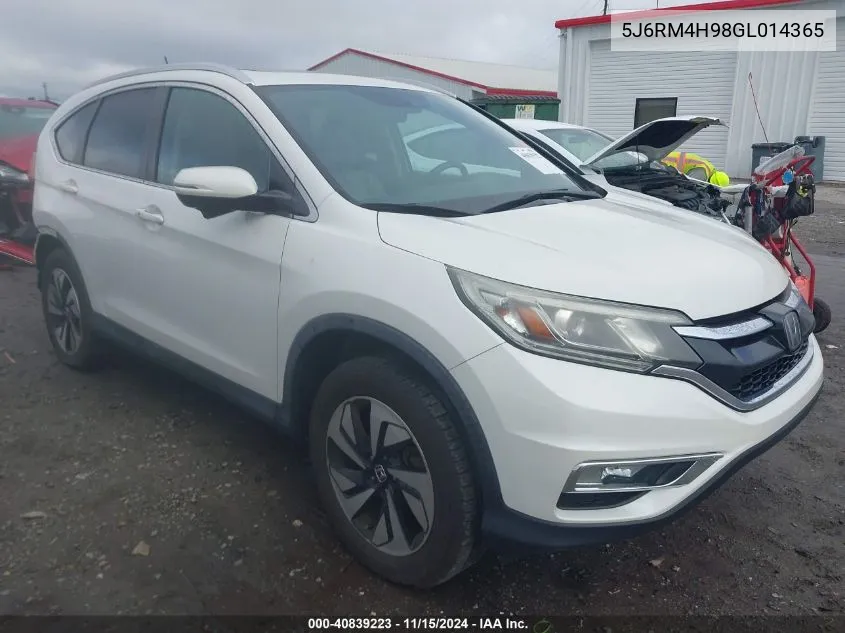 2016 Honda Cr-V Touring VIN: 5J6RM4H98GL014365 Lot: 40839223