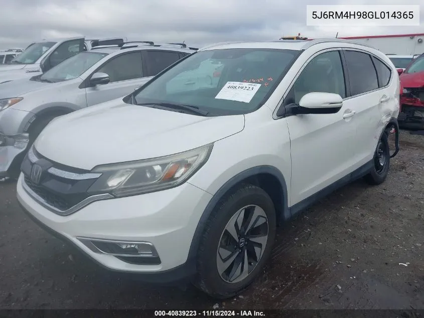 2016 Honda Cr-V Touring VIN: 5J6RM4H98GL014365 Lot: 40839223