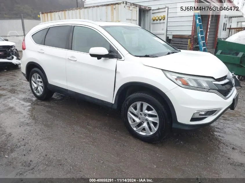 2016 Honda Cr-V Ex-L VIN: 5J6RM4H76GL046472 Lot: 40855291