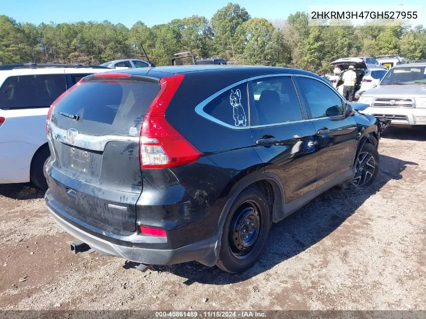 2016 Honda Cr-V Se VIN: 2HKRM3H47GH527955 Lot: 40861489