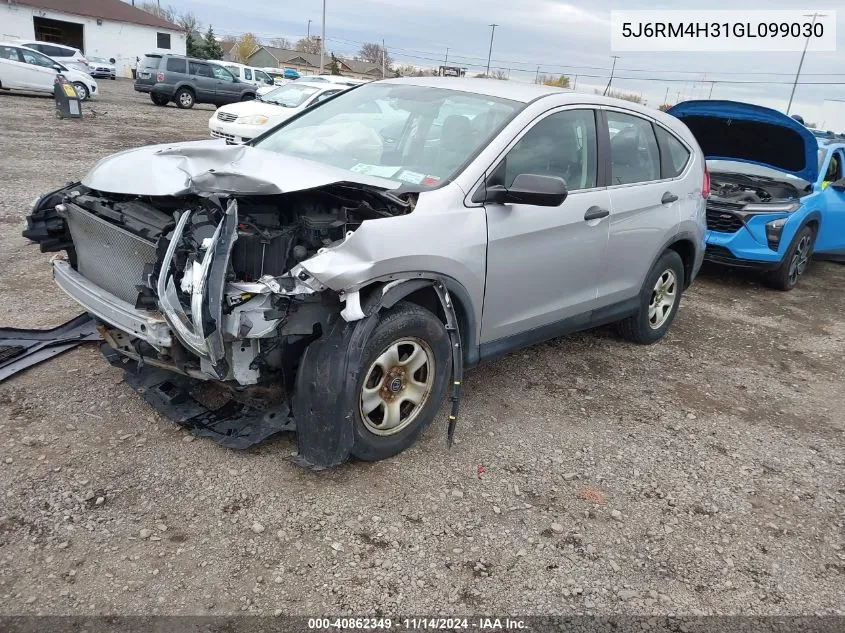 2016 Honda Cr-V Lx VIN: 5J6RM4H31GL099030 Lot: 40862349