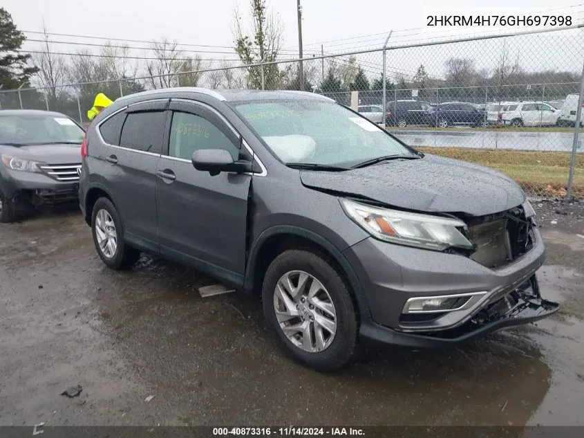 2016 Honda Cr-V Ex-L VIN: 2HKRM4H76GH697398 Lot: 40873316