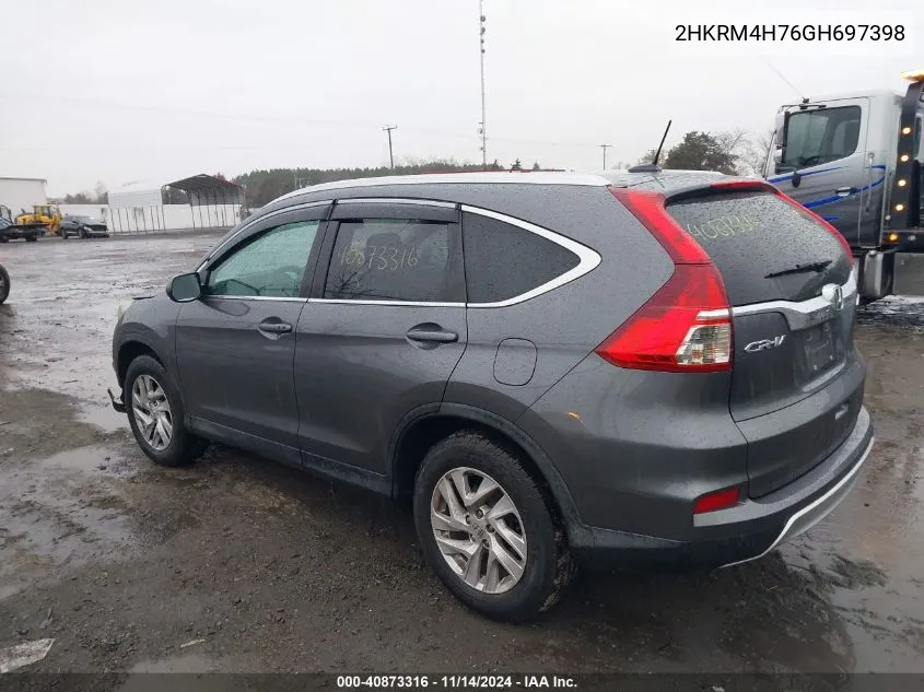 2016 Honda Cr-V Ex-L VIN: 2HKRM4H76GH697398 Lot: 40873316