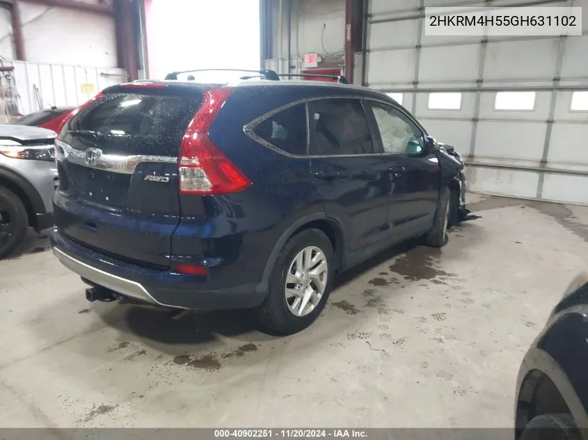 2016 Honda Cr-V Ex VIN: 2HKRM4H55GH631102 Lot: 40902251