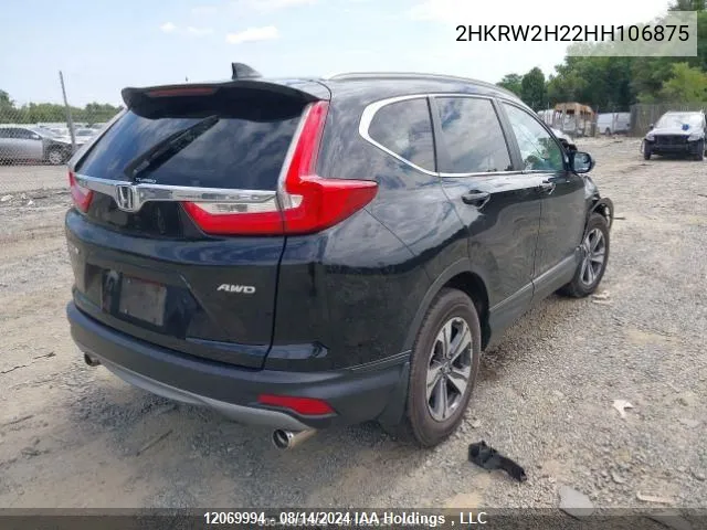 2017 Honda Cr-V Lx VIN: 2HKRW2H22HH106875 Lot: 12069994