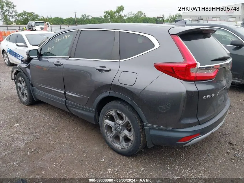 2017 Honda Cr-V Ex-L/Ex-L Navi VIN: 2HKRW1H89HH505748 Lot: 39338980