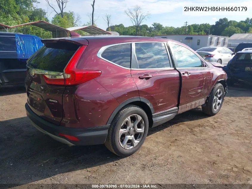 2017 Honda Cr-V Ex-L/Ex-L Navi VIN: 2HKRW2H86HH660179 Lot: 39793095