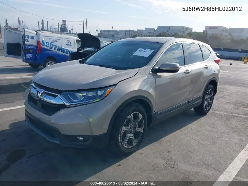 2017 Honda Cr-V Ex-L/Ex-L Navi VIN: 5J6RW2H85HL022012 Lot: 40020013