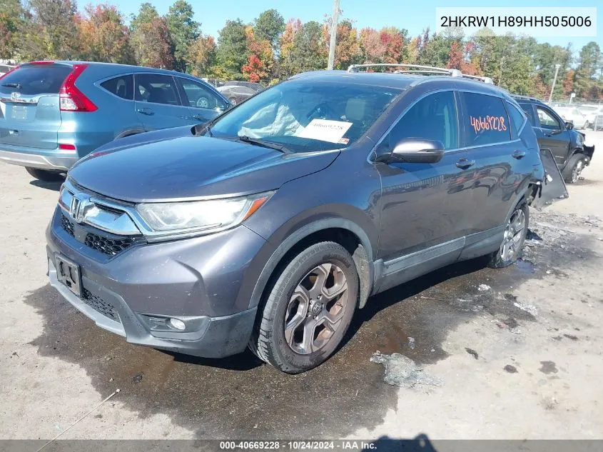 2017 Honda Cr-V Ex-L/Ex-L Navi VIN: 2HKRW1H89HH505006 Lot: 40669228