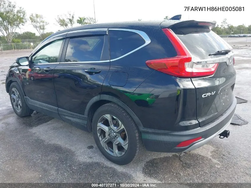 2017 Honda Cr-V Ex-L/Ex-L Navi VIN: 7FARW1H86HE005081 Lot: 40737271