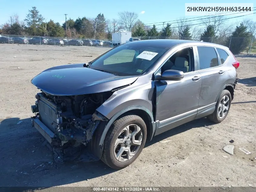 2017 Honda Cr-V Ex VIN: 2HKRW2H59HH635444 Lot: 40743142