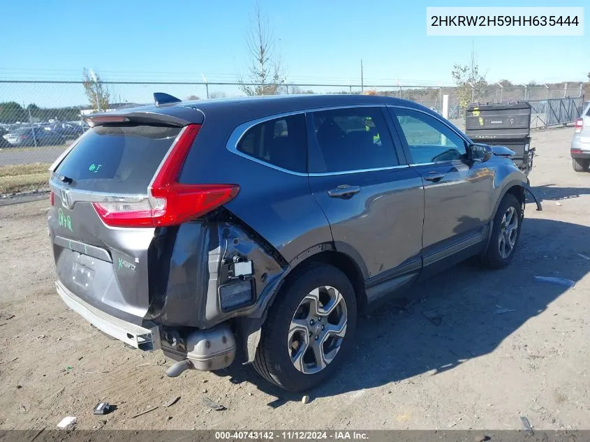 2017 Honda Cr-V Ex VIN: 2HKRW2H59HH635444 Lot: 40743142