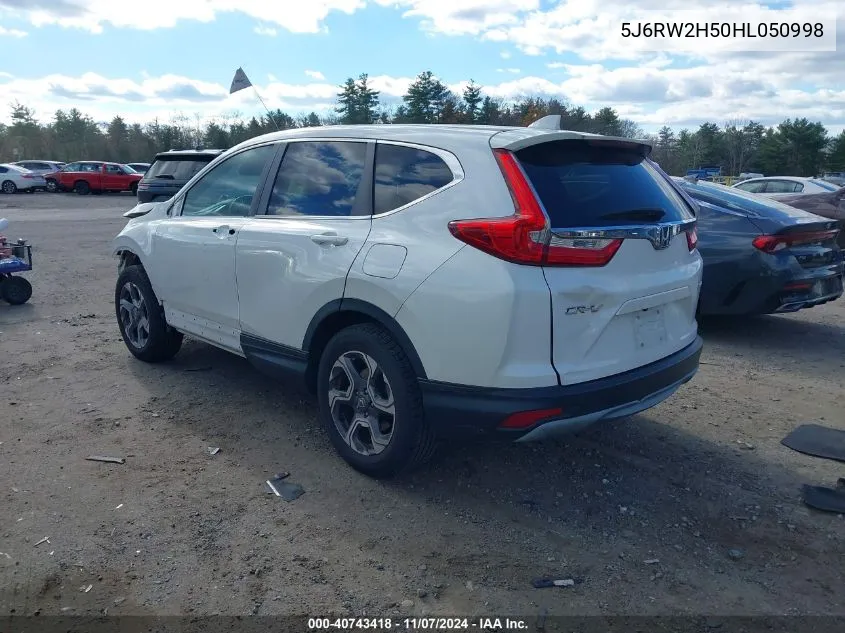 2017 Honda Cr-V Ex VIN: 5J6RW2H50HL050998 Lot: 40743418